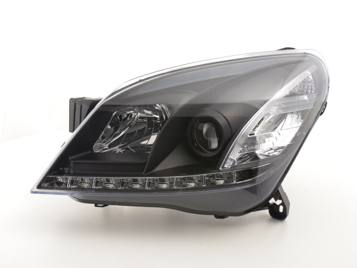Scheinwerfer Set Daylight LED Tagfahrlicht Opel Astra H 04-09 schwarz Scheinwerfer Set Daylight LED Tagfahrlicht Opel Astra H 04-09 schwarz
